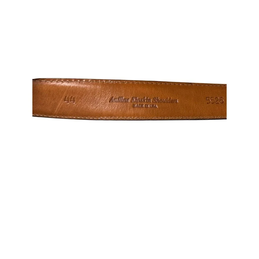 Torino Belt Men's 44 Brown Oil Waxhide Harness Leather Made In USA Minimalist‎